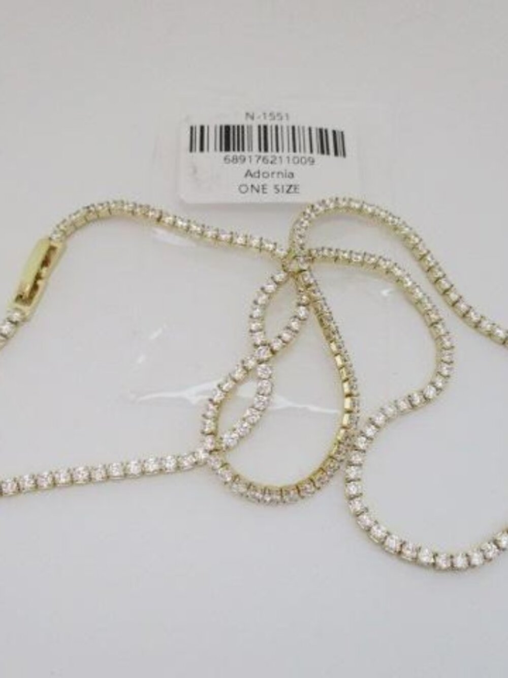 Adornia Gold Tone Crystal Tennis Necklace